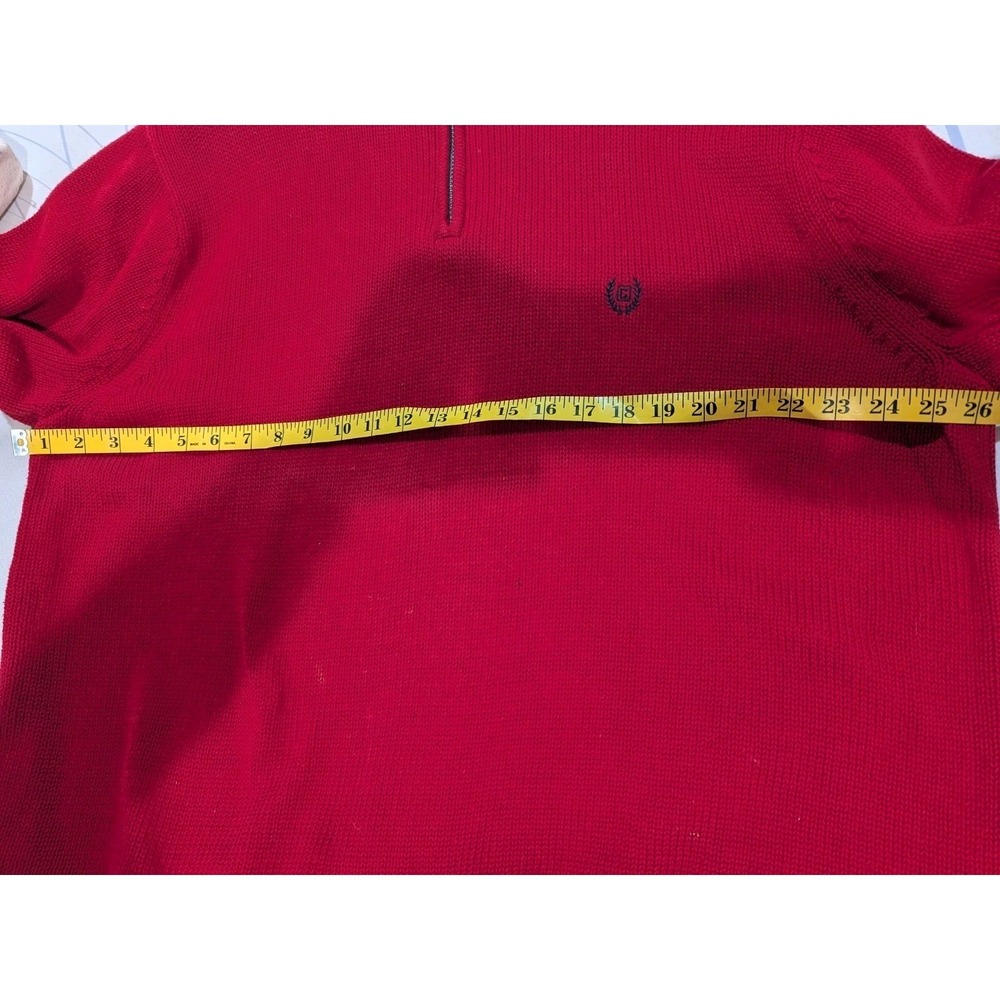 Chaps Men's Size XXL  1/4 Zip Pullover Knit Sweater Christmas Red - Picture 6 of 10